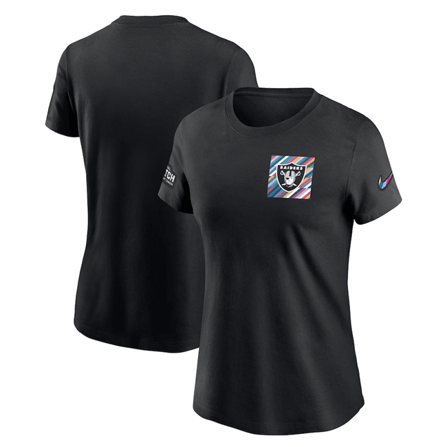 Women's Las Vegas Raiders Black 2023 Crucial Catch Sideline Tri-Blend T-Shirt(Run Small)